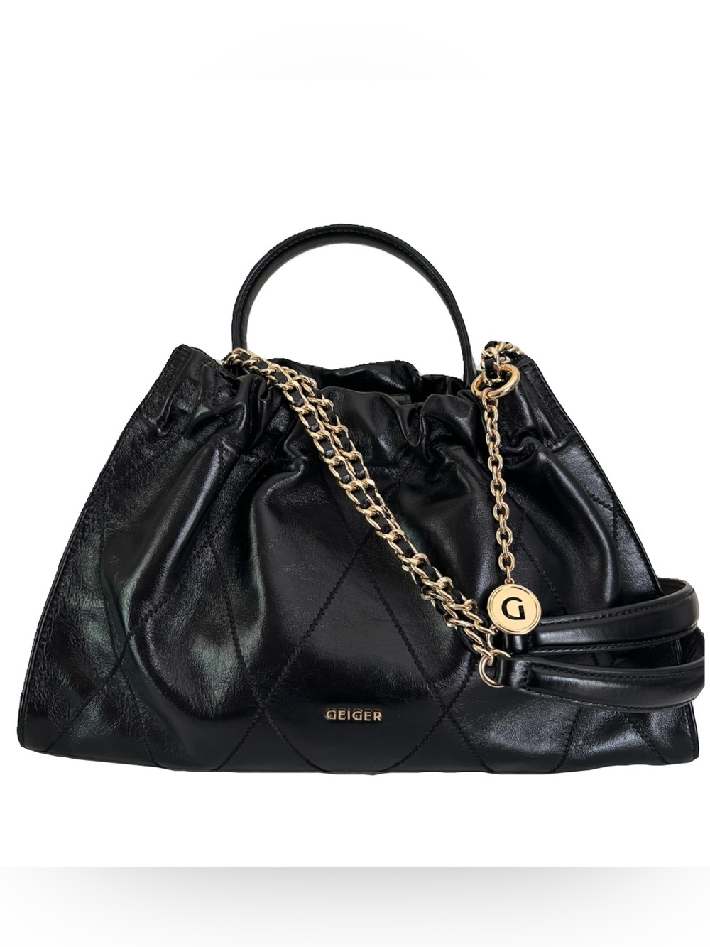 Kurt Geiger “Brixton “ black quilted leather shoulder bag